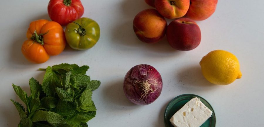 Summer Tomato Peach Mint Salad 1