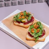 Volpi Foods Bresaola Gorgonzola Pear Tartine Recipe 1