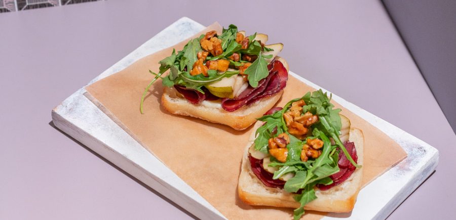 Volpi Foods Bresaola Gorgonzola Pear Tartine Recipe 1