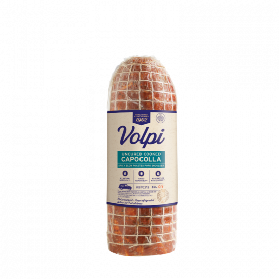 Bulk Uncured Cooked Capocolla Spicy Slow roasted Pork Shoulder Volpi Foods