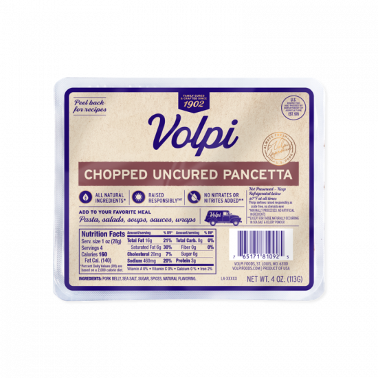 Chopped Uncured Pancetta Volpi Foods