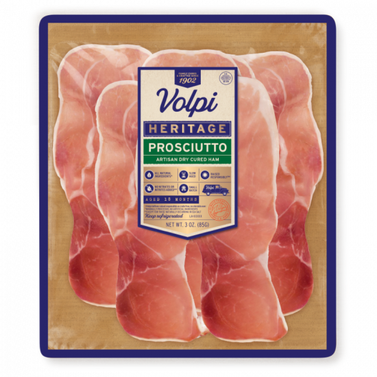 Heritage Presliced Prosciutto 3oz 89555 Volpi Foods
