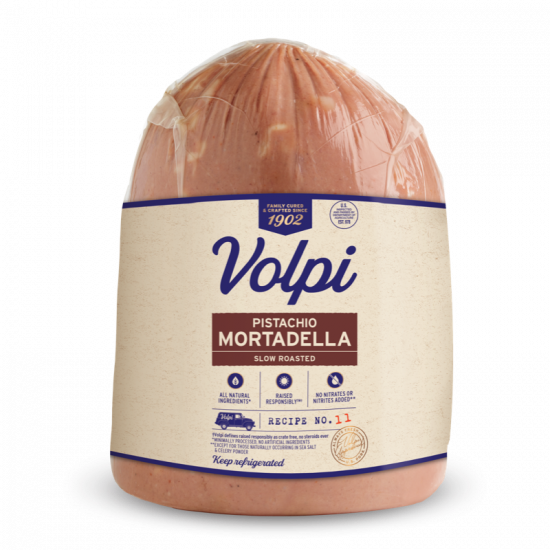 Pistachio Mortadella Slow Roasted Volpi Foods 1