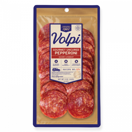 Pre Sliced Gourmet Uncured Pepperoni 5oz Volpi Foods 1