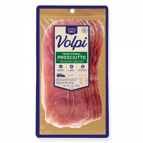 Presliced Prosciutto 3oz Traditional Proscuitto Volpi Foods 1