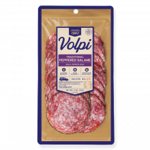 Presliced Traditional Peppered Salame Volpi Foods 1