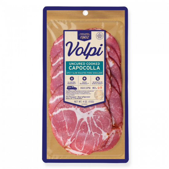 Presliced Uncured Cooked Capocolla 4oz Volpi Foods 1