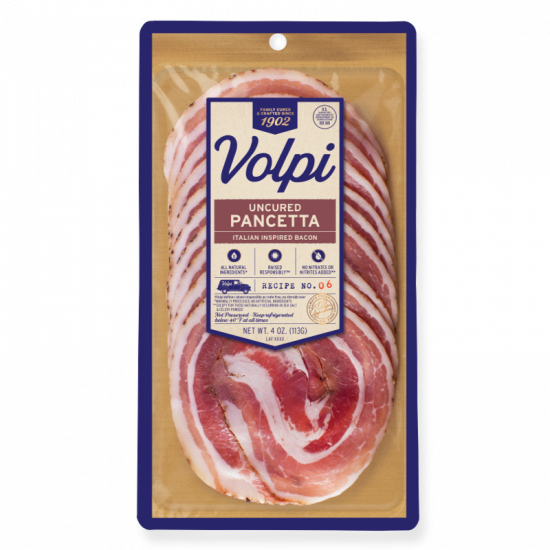 Presliced Uncured Pancetta 4oz Volpi Foods 1