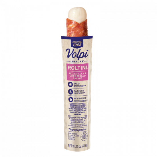 Roltini Mozzarella Spicy Cooked Salame Volpi Snacks Volpi Foods