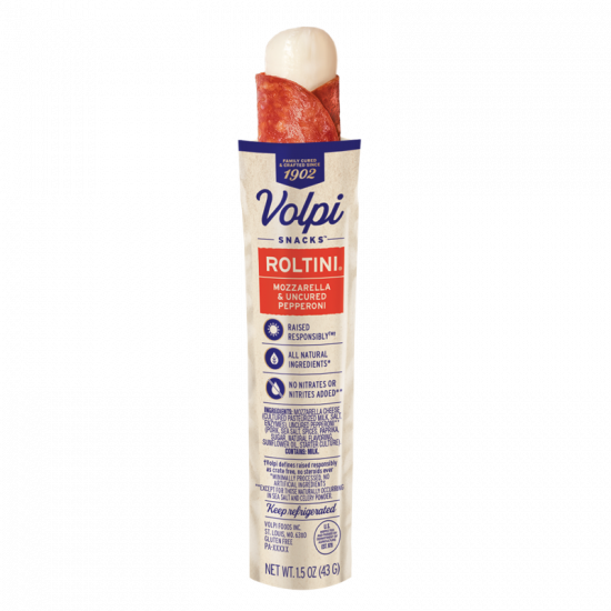 Roltini Mozzarella Uncured Pepperoni Volpi Snacks Volpi Foods