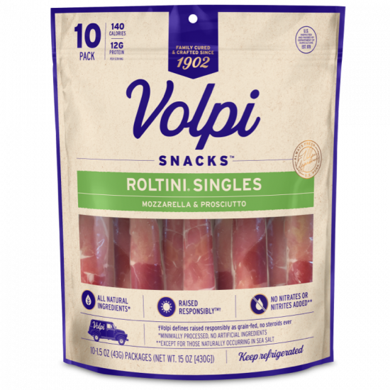 Roltini Singles Mozzarella Prosciutto 10 Pack Volpi Snacks 1